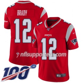 Maillot Homme New England Patriots Tom Brady 12 Nike Rouge I 100th